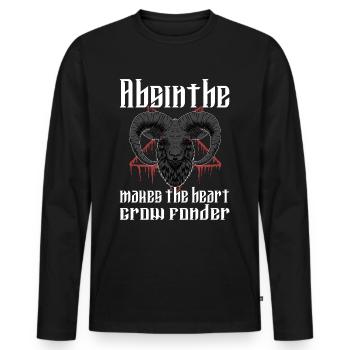 Satan Belzébuth Diable Gothique Pentagramme Mystique - T-shirt manches longues Premium bio Homme - noir - Devant - Nico (187cm)