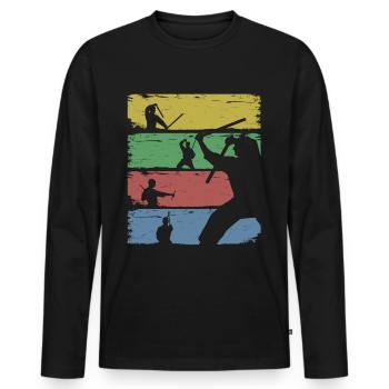 Arnis Balintawak Escrima Martial Arts - Men's Premium Organic Long Sleeve Shirt - black - Front - Nico (187cm)