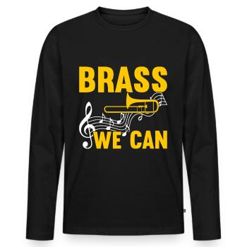 Posaune Trombone - T-shirt manches longues Premium bio Homme - noir - Devant - Nico (187cm)