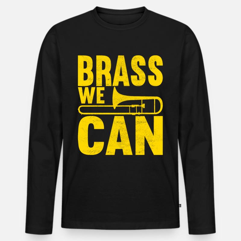 Posaune Trombone - Männer Premium Bio Langarmshirt - Schwarz
