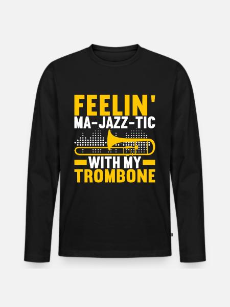 Posaune Trombone - T-shirt manches longues Premium bio Homme - noir