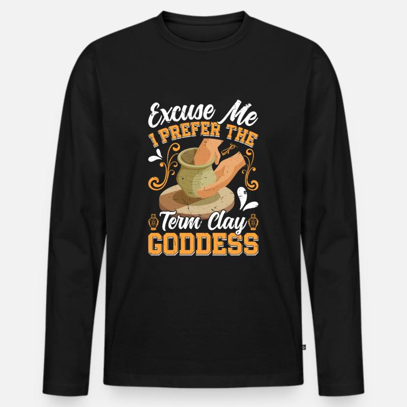 Ceramic Pottery Design - Männer Premium Bio Langarmshirt - Schwarz