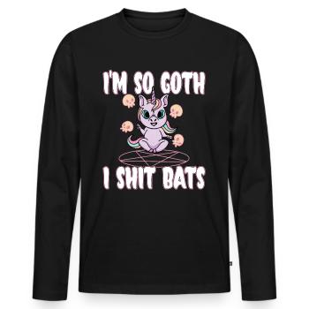 Satan Belzébuth Diable Gothique Pentagramme Mystique - T-shirt manches longues Premium bio Homme - noir - Devant - Nico (187cm)