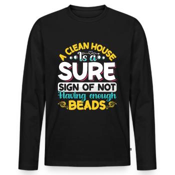 Beading Designs for Beader. - Men's Premium Organic Long Sleeve Shirt - black - Front - Nico (187cm)