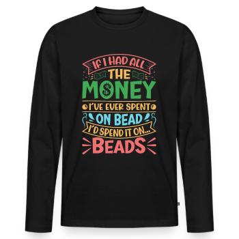 Beading Designs for Beader. - Men's Premium Organic Long Sleeve Shirt - black - Front - Nico (187cm)