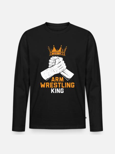 Arm brydning konge arm brydning arm brydning arm brydning - Premium økologisk langærmet T-shirt til mænd - sort