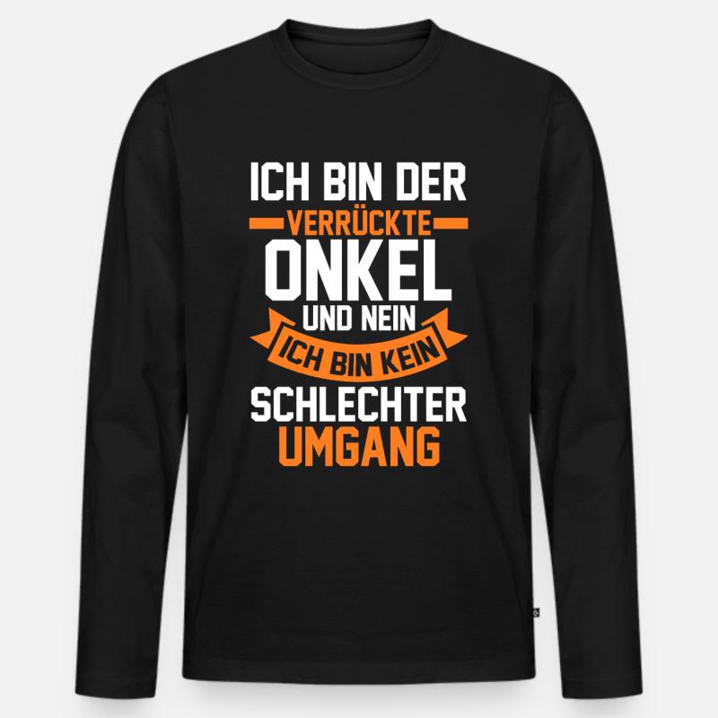 Patenonkel Onkel - Männer Premium Bio Langarmshirt - Schwarz