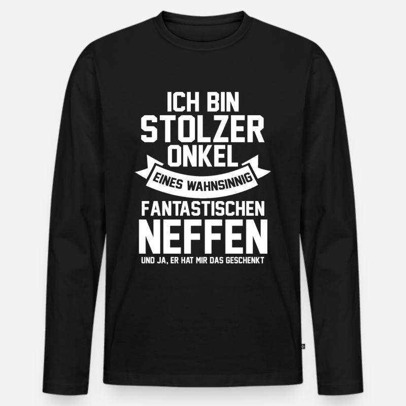 Patenonkel Neffe Onkel - Männer Premium Bio Langarmshirt - Schwarz