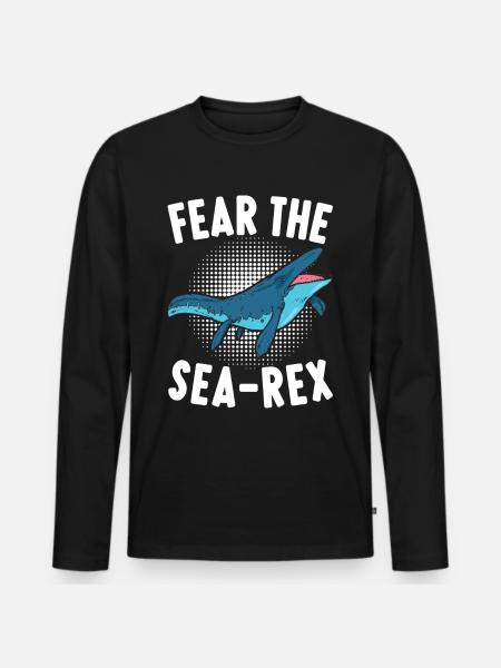 Mosasaurus Dinosaur - Men's Premium Organic Long Sleeve Shirt - black