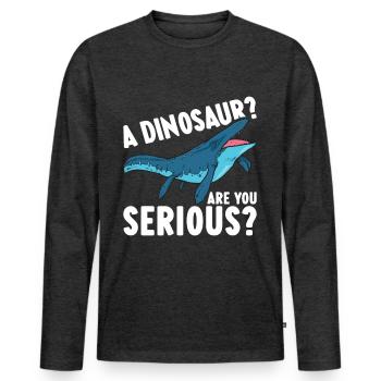 Mosasaurus Dinosaurier - Männer Premium Bio Langarmshirt - Anthrazit meliert - Vorne - Nico (187cm)