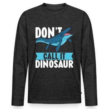 Mosasaurus Dinosaurier - Männer Premium Bio Langarmshirt - Anthrazit meliert - Vorne - Nico (187cm)