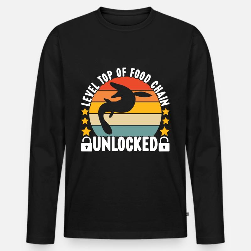 Mosasaurus Dinosaurier - Männer Premium Bio Langarmshirt - Schwarz