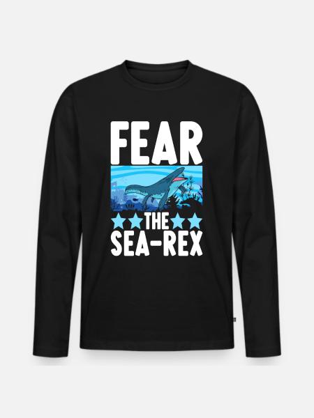 Mosasaurus Dinosaur - Men's Premium Organic Long Sleeve Shirt - black