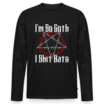 Satan Beelzebub Teufel Gothic Pentagram Mystisch - Männer Premium Bio Langarmshirt - Schwarz - Vorne - Nico (187cm)