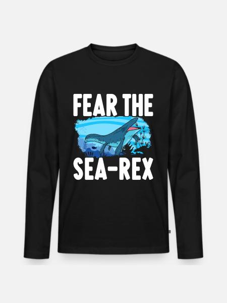 Mosasaurus Dinosaur - Men's Premium Organic Long Sleeve Shirt - black
