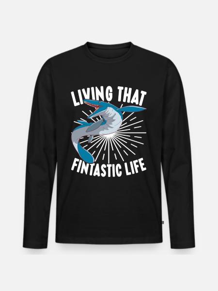 Mosasaurus Dinosaur - Men's Premium Organic Long Sleeve Shirt - black