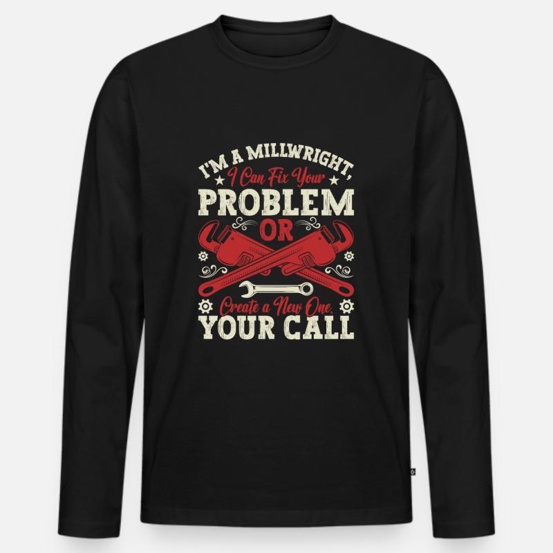 Millwrights Specific Tools - Männer Premium Bio Langarmshirt - Schwarz