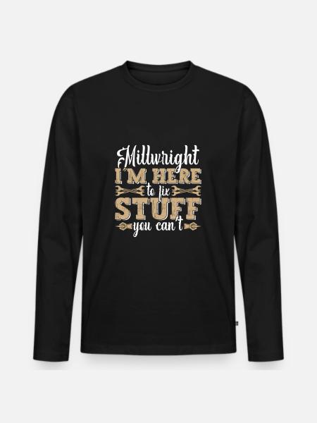 Millwrights Specific Tools - Men's Premium Organic Long Sleeve Shirt - black