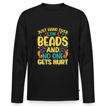 Il suffit de remettre les perles - T-shirt manches longues Premium bio Homme - noir - Devant - Nico (187cm)