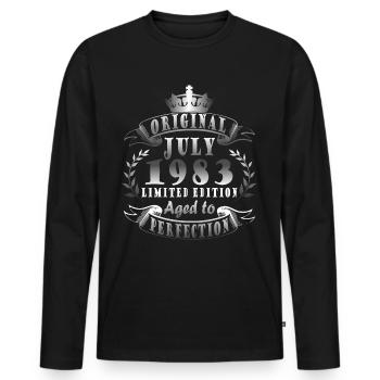 Juillet né en 1983 Anniversaire des légendes - T-shirt manches longues Premium bio Homme - noir - Devant - Nico (187cm)