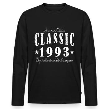 Vintage 1993 - Men's Premium Organic Long Sleeve Shirt - black - Front - Nico (187cm)