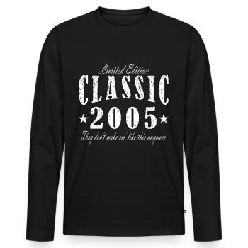 Limited Edition 2005 - Men's Premium Organic Long Sleeve Shirt - black - Front - Nico (187cm)