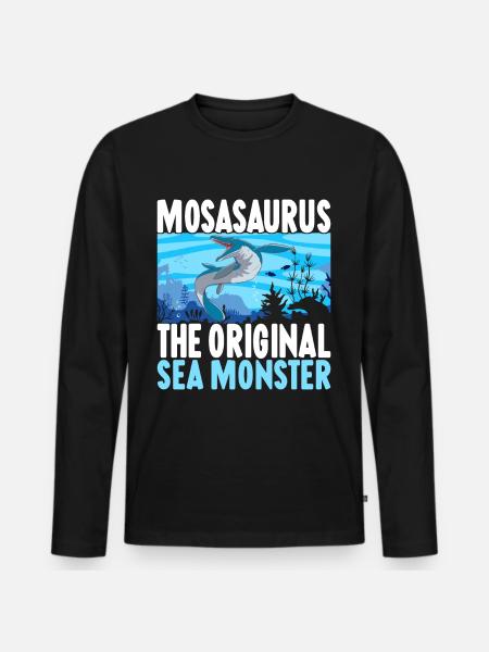 Mosasaurus Dinosaur - Men's Premium Organic Long Sleeve Shirt - black