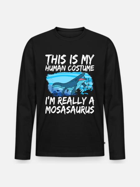 Mosasaurus Dinosaur - Men's Premium Organic Long Sleeve Shirt - black