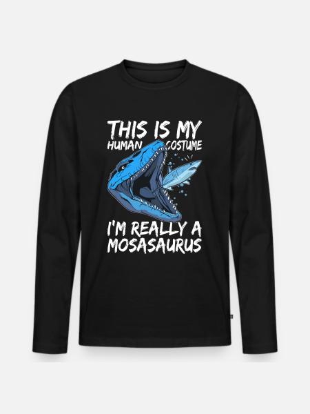 Mosasaurus Dinosaur - Men's Premium Organic Long Sleeve Shirt - black
