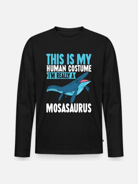Mosasaurus Dinosaur - Men's Premium Organic Long Sleeve Shirt - black