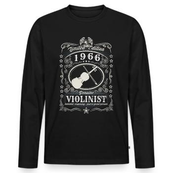 Vintage 1966 Violinist Geburtstag Geschenk Hobby - Männer Premium Bio Langarmshirt - Schwarz - Vorne - Nico (187cm)