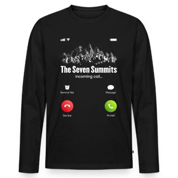 The Seven Summits Incoming Call - Men's Premium Organic Long Sleeve Shirt - black - Front - Nico (187cm)