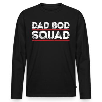 Escouade Papa Bod - T-shirt manches longues Premium bio Homme - noir - Devant - Nico (187cm)