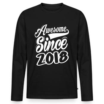Awesome Since 2018 - Men's Premium Organic Long Sleeve Shirt - black - Front - Nico (187cm)