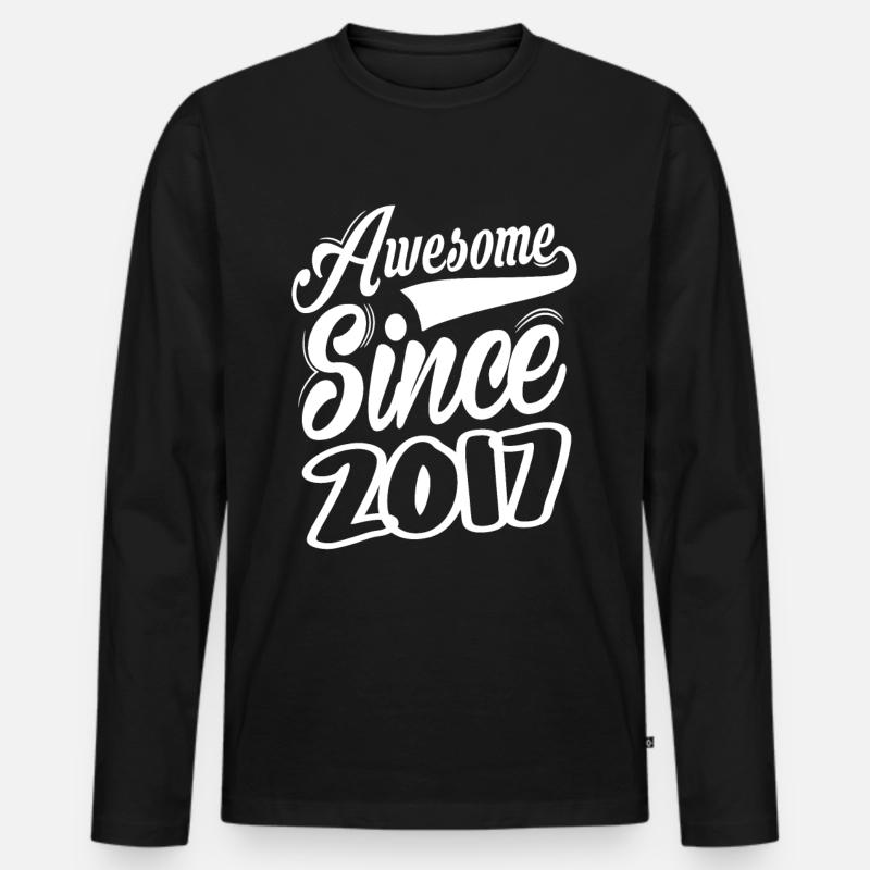 Awesome Since 2017 - Männer Premium Bio Langarmshirt - Schwarz