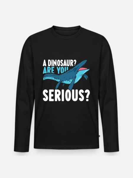 Mosasaurus Dinosaur - Men's Premium Organic Long Sleeve Shirt - black