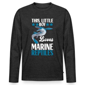 Mosasaurus Dinosaurier - Männer Premium Bio Langarmshirt - Anthrazit meliert - Vorne - Nico (187cm)