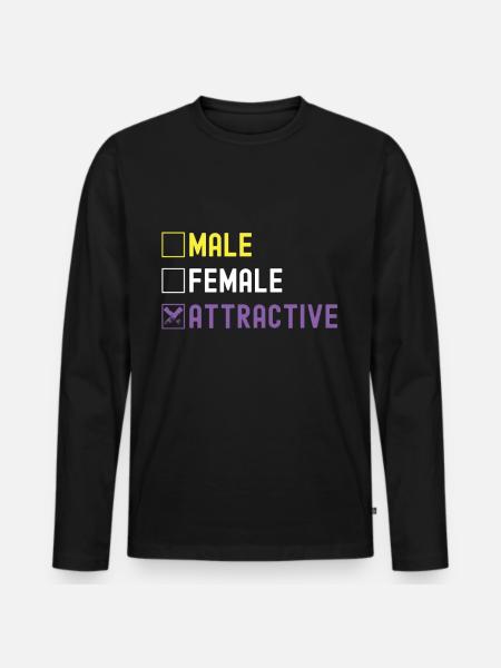 Non Binary Pride Genderqueer - Men's Premium Organic Long Sleeve Shirt - black