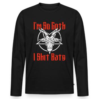Satan Beelzebub Devil Gothic Pentagram Mystical - Men's Premium Organic Long Sleeve Shirt - black - Front - Nico (187cm)