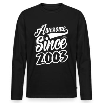 Awesome Since 2003 - Männer Premium Bio Langarmshirt - Schwarz - Vorne - Nico (187cm)