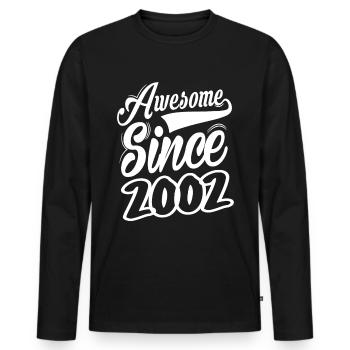 Awesome Since 2002 - Männer Premium Bio Langarmshirt - Schwarz - Vorne - Nico (187cm)
