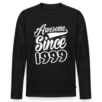 Awesome Since 1999 - Männer Premium Bio Langarmshirt - Schwarz - Vorne - Nico (187cm)