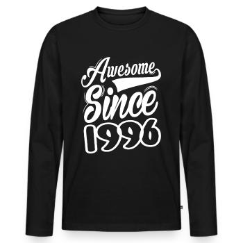 Awesome Since 1996 - Männer Premium Bio Langarmshirt - Schwarz - Vorne - Nico (187cm)