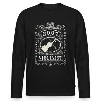 Vintage 2007 Violinist Geburtstag Geschenk Hobby - Männer Premium Bio Langarmshirt - Schwarz - Vorne - Nico (187cm)