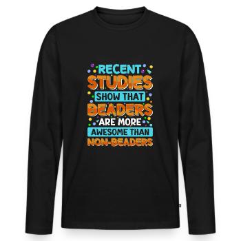 Les perles sont plus impressionnantes que - T-shirt manches longues Premium bio Homme - noir - Devant - Nico (187cm)