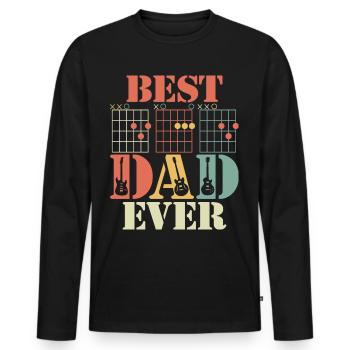 Best Dad Ever - Männer Premium Bio Langarmshirt - Schwarz - Vorne - Nico (187cm)