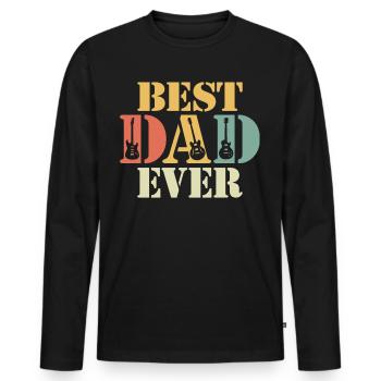 Best Dad Ever - Männer Premium Bio Langarmshirt - Schwarz - Vorne - Nico (187cm)