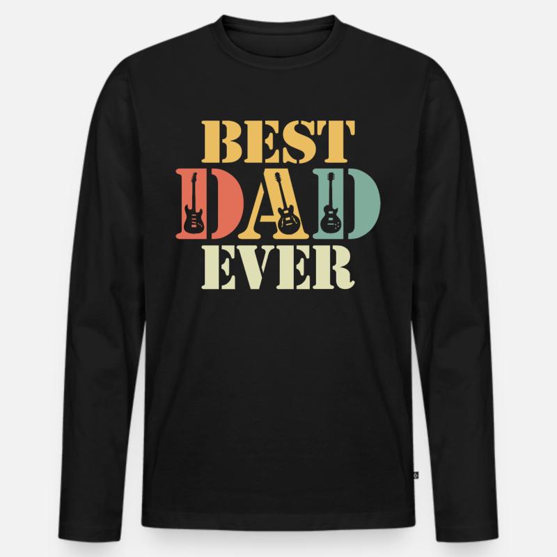 Best Dad Ever - Männer Premium Bio Langarmshirt - Schwarz