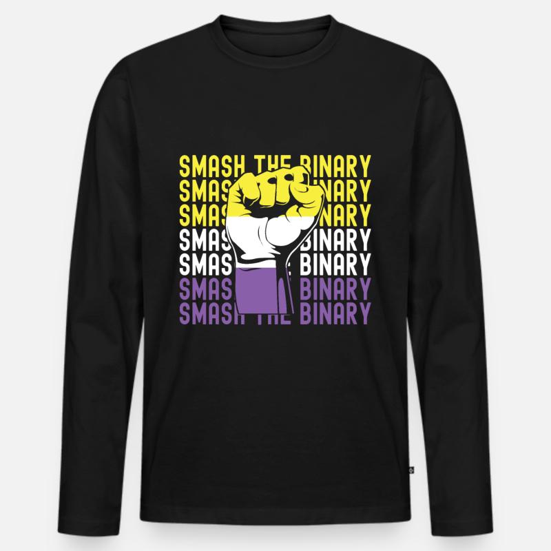 Non Binary Pride Genderqueer - Männer Premium Bio Langarmshirt - Schwarz