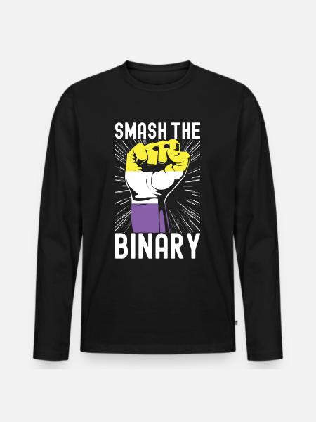 Non Binary Pride Genderqueer - Men's Premium Organic Long Sleeve Shirt - black
